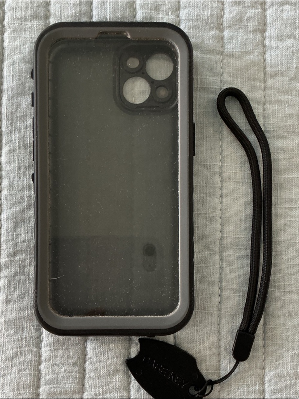 Black Waterproof Phone Case with Wrist Strap for iPhone 11 Pro Max